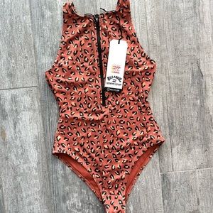 Billabong Women's Leopard Print Swimsuit - Orange